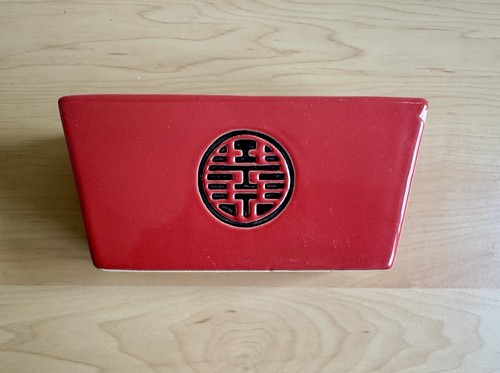 Vintage red ceramic - plant, pot