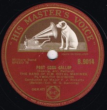 Band Of H.M. Royal Marines Plymouth - Post Horn Gallop / The Chase (Shellac, ...