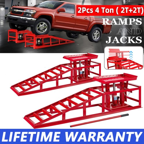 Pair car ramps - car, wide