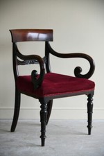 Antique 19th Century Mahogany Bar Back Dining Carver Chair
