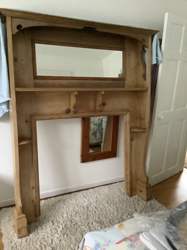 Victorian pine fireplace - pine,