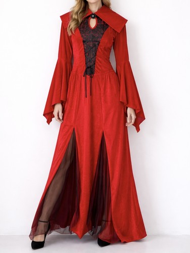 Maxi red velvet - women's, dress