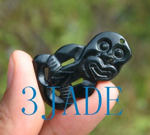 Natural black nephrite jade - natural,