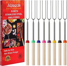8 PCS Marshmallow Toasting Forks Smores Sticks for Fire Pit Telescoping Marshm