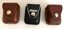 New LOT OF 3 x Vintage ZIPPO LIGHTER LEATHER BELT POUCHES CASES Brown & Black