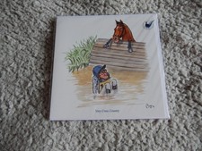Very Cross Country Blank Card Horse Rider Water Jump