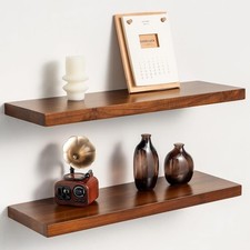 24” Teak Floating Shelves