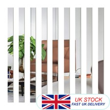 5PCS Long Strips Mirror Mosaic Tiles Acrylic Wall Sticker Home Art Decal Sliver
