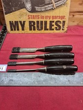 Set of 4 Stanley 5001 Bevel Edged Chisels in Good Used Condition