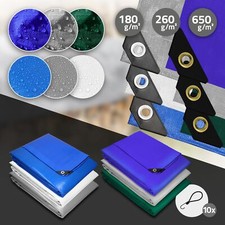 Telone occhiellato PE/PVC impermeabile campeggio resistente telo vari dimensioni