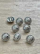 8 X Silver Shank  buttons 15mm Jacket Blazer Coat Dresses Ref32
