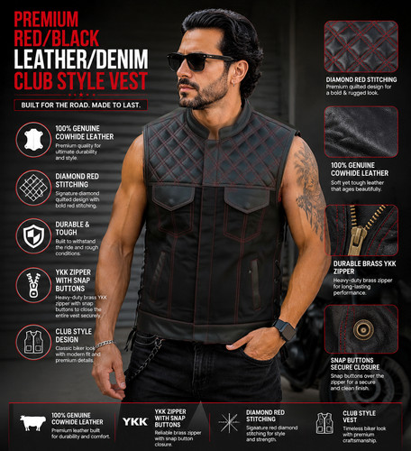 Mens leather biker - leather,