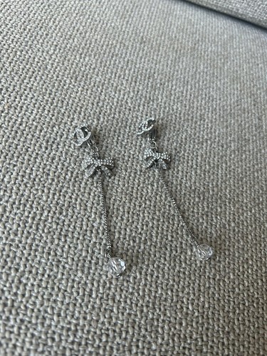 Chanel bow drop earrings - chanel,