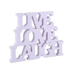 3pcs LIVE LOVE LAUGH Wooden Letters for Wedding Decoration (White) G3J83373