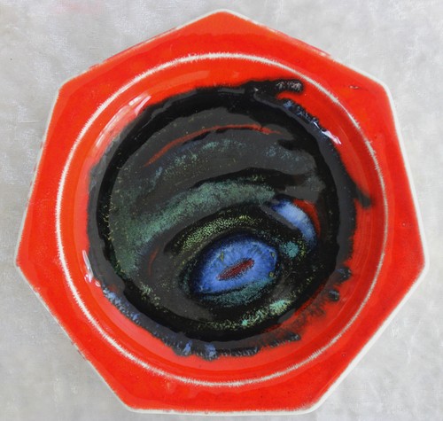 Poole pottery red delphis - red, 7