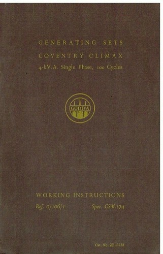 Coventry climax kva - 4, 1-phase
