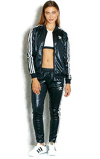 US:4  adidas Originals Women's  Wet-look  SUPERGIRL TRACKSUIT  Blk/Wht  LAST 1
