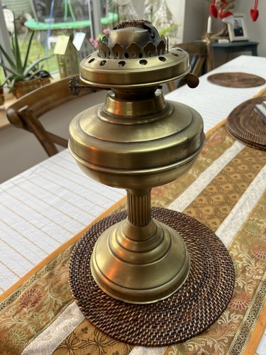 Vintage brass oil - vintage, lamp