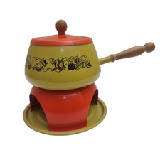Vintage fondue pot set retro - vintage,