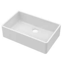Nuie Butler Fireclay Kitchen Sink Easy-Clean Bowl 795mm White Modern Basin