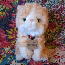 KEEL TOYS 8" TABATHA GINGER CAT SOFT TOY PLUSH RED COLLAR STUFFED ANIMAL