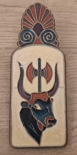 Vintage brass enamel greek - vintage,