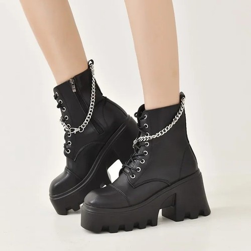Gothic platform ankle boots - platform,