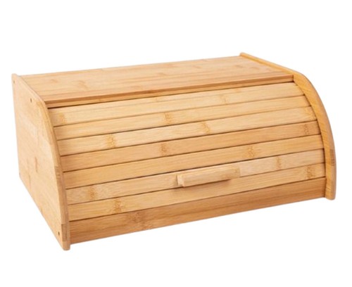 Wooden bamboo bread bin - wooden, loaf