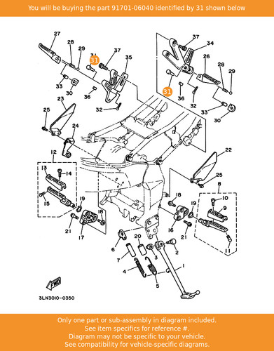 Yamaha pin 91701 - yamaha, 91701-06040