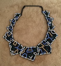 Vintage Zara Bib Necklace Art Deco Style Collar Shaped Necklace