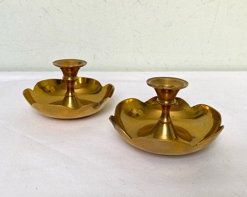 Vtg pair brass - vtg, chamberstick
