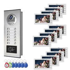 Video Apartment Intercom System12unit Intercom Entry System7 inch Monitor Wired.