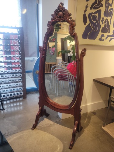 Rococo style mahogany cheval - style,