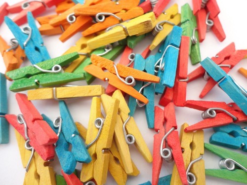 100 mini wooden - mini, pegs