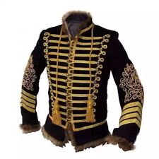 Men's Napoleonic Military Hussar Jacket Piping Tunic Pelisse Jimi Hendrix Jacket