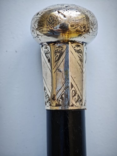 Silver pommel hallmarked black - pommel,