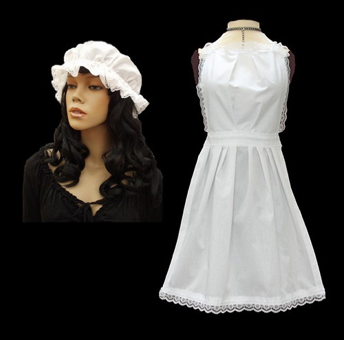 Full length apron mop cap - apron, +