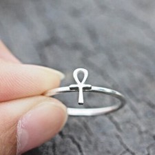 925 Sterling Silver Key Of Life Symbol Ring Ankh Ring Ancient Egyptian Ring New