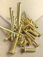 MACHINE SCREWS SOLID BRASS SLOTTED COUNTERSUNK SLOT CSK HEAD BOLTS M3 M4 M5 M6