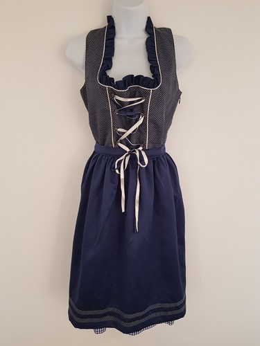 Vintage dress blue dirndl - dress,
