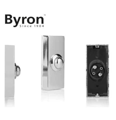 Byron door bell push chrome - byron,