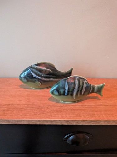 Poole pottery maya fish pair - poole,