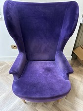 Velvet Wingback Chair