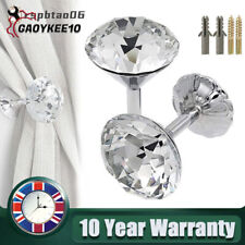 Clear Glass Crystal Curtain Hold Backs Tie Back Wall Hook Tassel Holder Decor