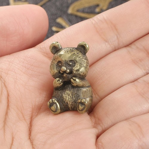 Brass panda bear figurine - brass,