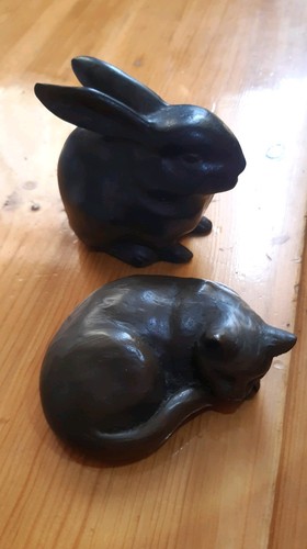 Sleeping cat and bunny - and, rabbit