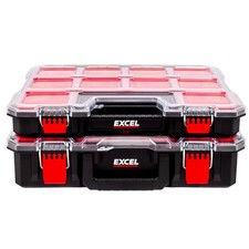 Excel 2-in-1 TSTAK Tool Parts Screws Fixings Organiser Case Storage Box, 32122