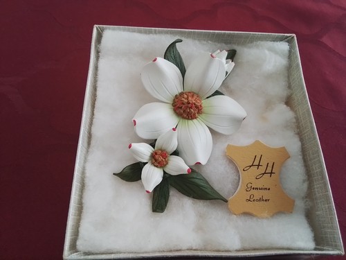 Vintage dogwood brooch - vintage,