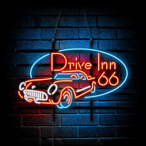 Drive inn neon sign light - drive,