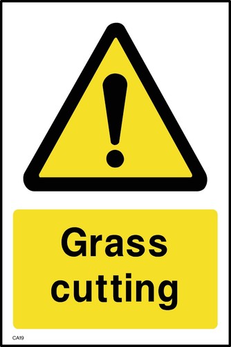 Grass cutting sign sticker - cutting, or